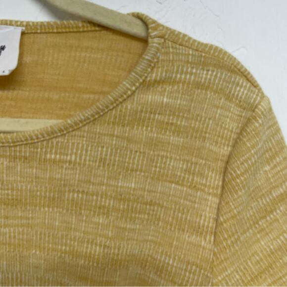 Sadie & Sage Yellow Short Sleeve Knotted Front Top Womens L Fall Casual Top - Picture 5 of 10